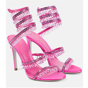 <span class=keywords><strong>Sandalias</strong></span> de Lujo con Espiral de Esmeraldas para Mujer, Adornos de Cristal en Forma de Lágrima, Tacones de Aguja, Zapatos Sexys con Correa de Tobillo Serpentina - Product Image 3