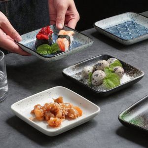 Plato Cuadrado de Cerámica para Sushi y Dumplings al Estilo Japonés, Juego de Vajilla para Sushi, Plato Pequeño para Salsa de Soya para Restaurante - Product Image 2