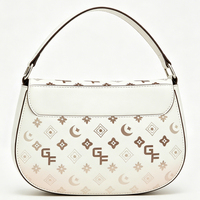 Tas Monogram Gradien untuk Wanita dengan Penutup Lipat, Pegangan Atas, Tas Selempang, Tali Tunggal, Ideal untuk Kantor, Kegunaan Sehari-hari, Pesta, dan Perjalanan