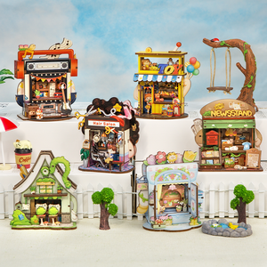 CuteBee Vente en Gros Kit Maison Miniature DIY Série Mini-Magasin Miniatures Puzzles Maison de Poupées Miniatures Jouets Puzzle en Bois 3D - Product Image 1