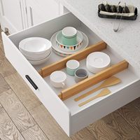 Ensemble de séparateurs de tiroirs en bambou, organisateur de tiroirs extensible et réglable en bambou pour la cuisine, la chambre à coucher, la salle de bain, le bureau