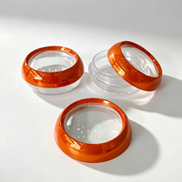 Pots cosmétiques vides Spot 50g, corps de pot transparent avec couvercle à vis électroplaqué orange, pots de rangement pour safran.