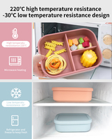 Vaisselle de qualité alimentaire sans BPA enfant en bas âge école de voyage enfants salle à manger bouteille d'eau Silicone Bento boîte à lunch bébé assiette d'alimentation