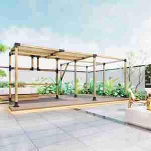 Support d'extension de structure de pergola en acier à 5 bras, connecteur en <span class=keywords><strong>bois</strong></span> durable, écologique, certifié FSC pour <span class=keywords><strong>poutre</strong></span> en <span class=keywords><strong>bois</strong></span> - Product Image 3