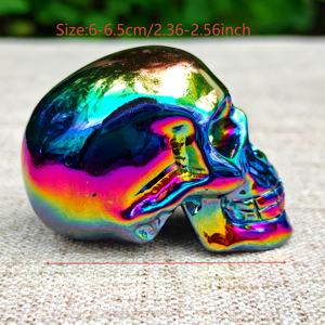 Crâne en obsidienne aura naturelle de guérison en gros, cadeau unique pour lui/elle, objet de collection pour la maison ou l'affichage sur table - Product Image 6