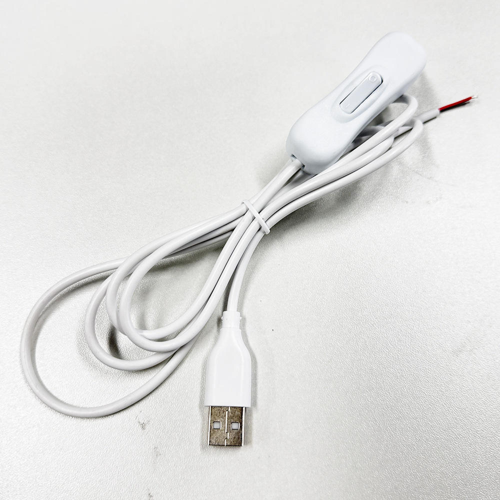 1.5M 5V 304 USB Fans Led Strips Neon Sign Light Open Wire Electronic Power Supply Connector Cable with on off Switch Cable Cord