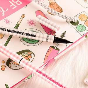 Etiqueta privada delineador de ojos blanco lápiz logotipo personalizado delineador de ojos de color líquido de secado rápido ondas mate delineador de ojos impermeable - Product Image 4