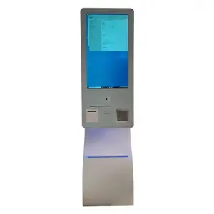Quiosque auto-pedido + sistema de checkout de 32 polegadas, máquina de pagamento com scanner de impressão de código de barras, quiosque de pagamento em dinheiro