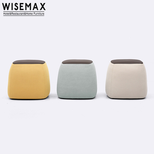 WISEMAX FURNITURE <strong>Living</strong> <strong>Room</strong> Furniture square Ottoman Fabric <strong>Leather</strong> Make up Stool <strong>Pouf</strong> Modern Footstool Shoe Stool for Sales