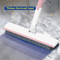 Nettoyage des carreaux de sol à long manche 2 en 1 Balai raclette Brosse à récurer les sols Brosse à récurer les sols
