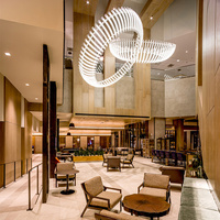 Centre commercial décoratif Hôtel Projet Luminaire Escalier Personnalisé Led Lustre Lampe
