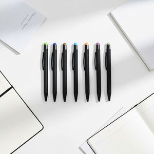 Low Price Custom Wholesale Office&Stationery Supplies Plastic <b>Pen</b> Black Soft Touch Screen <b>Pen</b> 2 in 1 <b>Ballpoint</b> <b>Pens</b> With Logo - Product Image 2