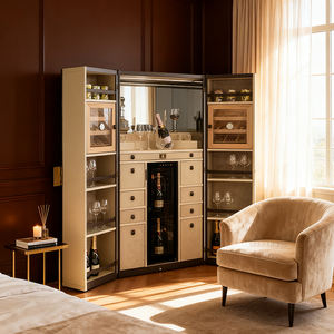 Meuble à <span class=keywords><strong>vin</strong></span> en <span class=keywords><strong>bois</strong></span> massif de luxe italien haut de gamme, design de rangement et de présentation pour salon - Product Image 3