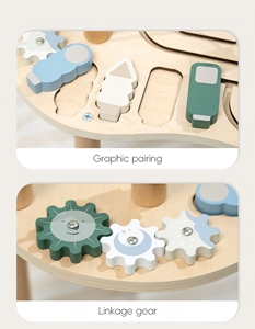 Tavolo Multifunzionale Montessori in Legno, Gioco Educativo per Bambini, Labirinto, Riconoscimento <span class=keywords><strong>Lettere</strong></span> e Immagini, 5-7 Anni, EN71 - Product Image 3