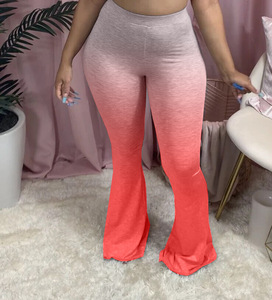Nuovo Arrivo 2020 Donna Pantaloni Pantaloni Lunghi <span class=keywords><strong>Sexy</strong></span> Gradiente Casuale Stretto delle donne di Grandi Dimensioni Pantaloni Svasati - Product Image 4