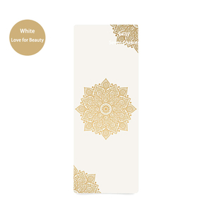 Nhà Máy Bán buôn giá chakela phân hủy sinh học Non-Slip Trắng PU Yoga <span class=keywords><strong>Mat</strong></span> với biểu tượng tùy chỉnh in ấn vàng - Product Image 6