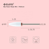 Haute qualité 8.0mm blanc en céramique forets à ongles grande flamme peu dur Gel dissolvant manucure outil carbure diamant perceuse à ongles Machine