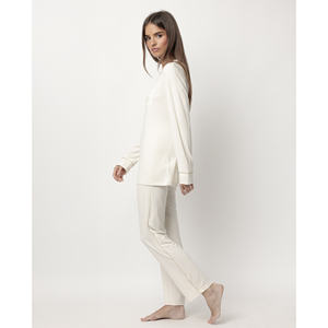 ADMAS CLASSIC ODM suministro sólido estampado Spandex ropa de dormir camisones transpirables con cintura elástica para mujeres suave PJ manga larga - Product Image 2