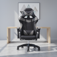 Chaise Gaming Pivotante avec Fonction de Refroidissement Rotative, Tissu Personnalisable, de Runda, en Cuir Synthétique PVC avec Repose-Pieds