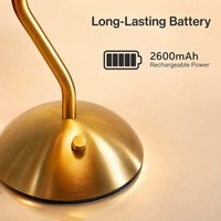 Lampe de chevet plissée rouge de style nordique, lampe de bureau en métal ondulé doré, lampe alimentée par batterie 2600mAh pour chambre à coucher, salon, restaurant