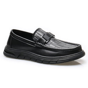 Chaussures habillées décontractées en cuir de vachette suédé de haute qualité, personnalisables avec logo, mocassins plats de luxe pour hommes - Product Image 3