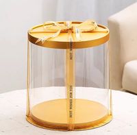 Großhandel Custom Multi-Size 6 10 Zoll Transparente Hohe Kuchen boxen Clear Christmas Birth Info Services Recycelbar für Bäckerei