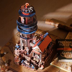 Hamaileon Puzzle 3D in Legno Fatto a Mano Fai da Te, Tema Vecchio Uomo e Mare, <span class=keywords><strong>Faro</strong></span>, Castello in Miniatura, Casa delle Bambole, Regalo per Adulti - Product Image 3