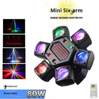 Mini Projecteur Laser LED à Six Bras King Kong, Contrôle Vocal, IP65, pour Scène, DJ, KTV, Ambiance, Personnalisation OEM