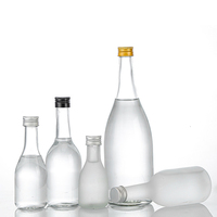 Bouteille de vin de fruits en verre transparent mat de haute qualité, 200 ml, 250 ml, 300 ml, 350 ml, 500 ml, 1000 ml, pour jus et liqueurs