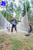 Équipement de parcours de cordes extérieur, équipement de divertissement de haute qualité en acier et HDPE, parc d'aventure, aire de jeux, design personnalisable, certifié CE TUV
