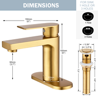 Robinet de salle de bain de conception italienne robinet en acier inoxydable de bassin plaqué par brosse d'eau chaude et froide pour hôtel avec des robinets d'eau à bas prix