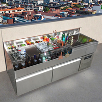 2025 OEM Électrique 220V Cocktail Station Bar Avec Réfrigération En Acier Inoxydable Commercial Cocktail Bar Station pour Restaurant