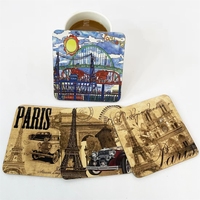 Sous-verres en MDF antique vierges de 4 mm, imprimables par sublimation, avec base en liège, pour boissons, écologiques
