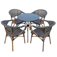 Ensemble de table et de chaises de salle à manger d'extérieur en aluminium moderne, imperméable, pour hôtel, jardin, cour, parc