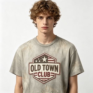 <span class=keywords><strong>Camiseta</strong></span> de streetwear para hombre de gramaje alto, estilo vintage, con efecto desgastado y agujeros, estampado de baloncesto, oversize, lavado ácido, manga corta - Product Image 1