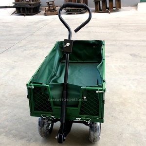 Carrello da Giardino a 4 Ruote Resistente Capacità 350kg con Recinzione Rimovibile in Rete Metallica Piattaforma Multiuso - Product Image 2