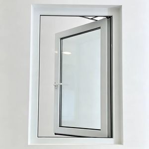 หน้าต่าง UPVC แบบเปิดเอียงและเปิดออกด้านนอก ป้องกันความร้อน ป้องกันรังสียูวี ทนทานต่อสภาพอากาศ พร้อมไนลอนในตัว - Product Image 1