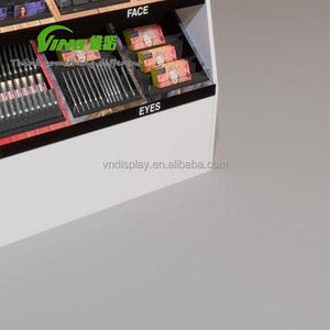 Custom Logo MDF Cosmetic <b>Floor</b> Display Stand Multi‑Tier Slant <b>Shelf</b> Makeup Display Cabinet For Lipstick Eyeshadow Retail Beauty - Product Image 6