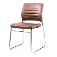 Chaise de bureau ergonomique empilable en similicuir PU à prix abordable, idéale pour salle de réunion et travail sur ordinateur
