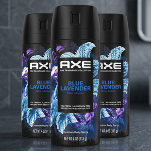 AXE Premium Deodorant Body Spray Blue Lavender (3-Pack) 72H Protection 4 oz Fine Fragrance Collection with Lavender Mint Amber - Product Image 3