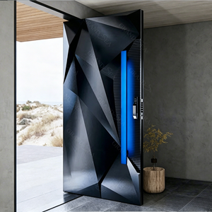 <span class=keywords><strong>Porte</strong></span> <span class=keywords><strong>d</strong></span>'<span class=keywords><strong>entrée</strong></span> pivotante moderne de luxe au design américain 3D, en <span class=keywords><strong>bois</strong></span> et <span class=keywords><strong>aluminium</strong></span>, pour villa, avec sécurité renforcée - Product Image 2