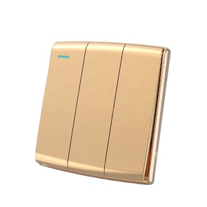 Sirode S2 Series British Standard Modern Gold Color Luxury 3 Gang 1 Way Electric Wall <strong>Light</strong> Switches and <strong>Sockets</strong> for Home - Product Image 1