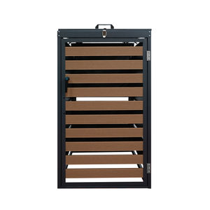 Contenedor de <span class=keywords><strong>basura</strong></span> con efectos de madera personalizado, estructura KD de acero de 240L, caja de tapa de cubo de <span class=keywords><strong>basura</strong></span> de 1 <span class=keywords><strong>puerta</strong></span> - Product Image 2