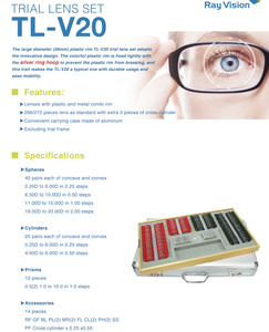 Juego de Lentes de Prueba TL-V20 con Montura Combinada de Plástico y Metal, Diámetro Grande de 26 mm, Aro Plateado con Diseño Anti-Rotura para Optometría - Product Image 6