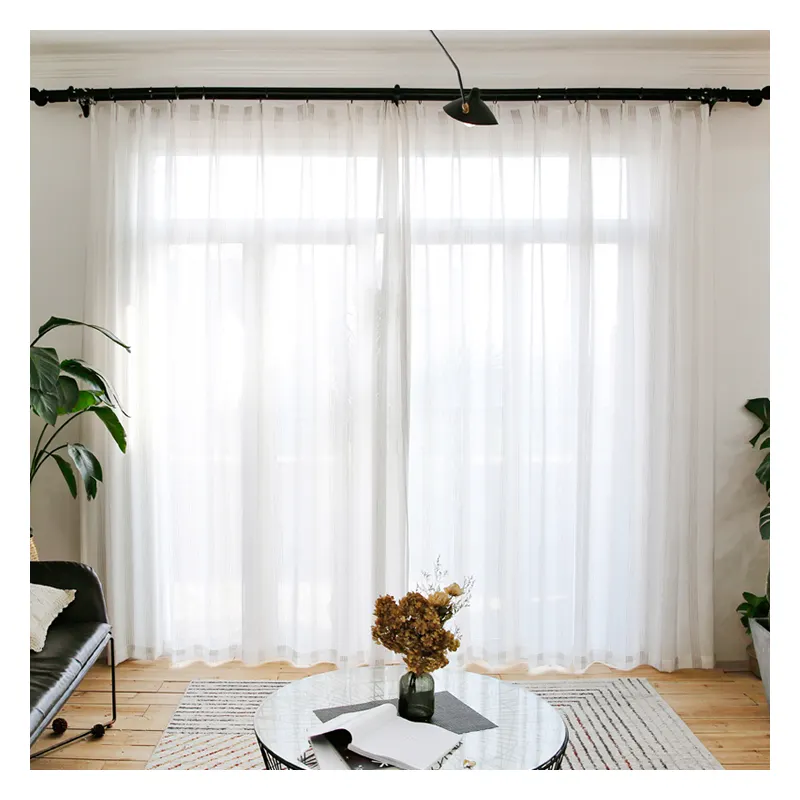 Innermor Japanischen Stil Gestreiften gardine Für Wohnzimmer Schlafzimmer Moderne Voile Sheer Vorhänge Für Fenster Küche Vorhänge