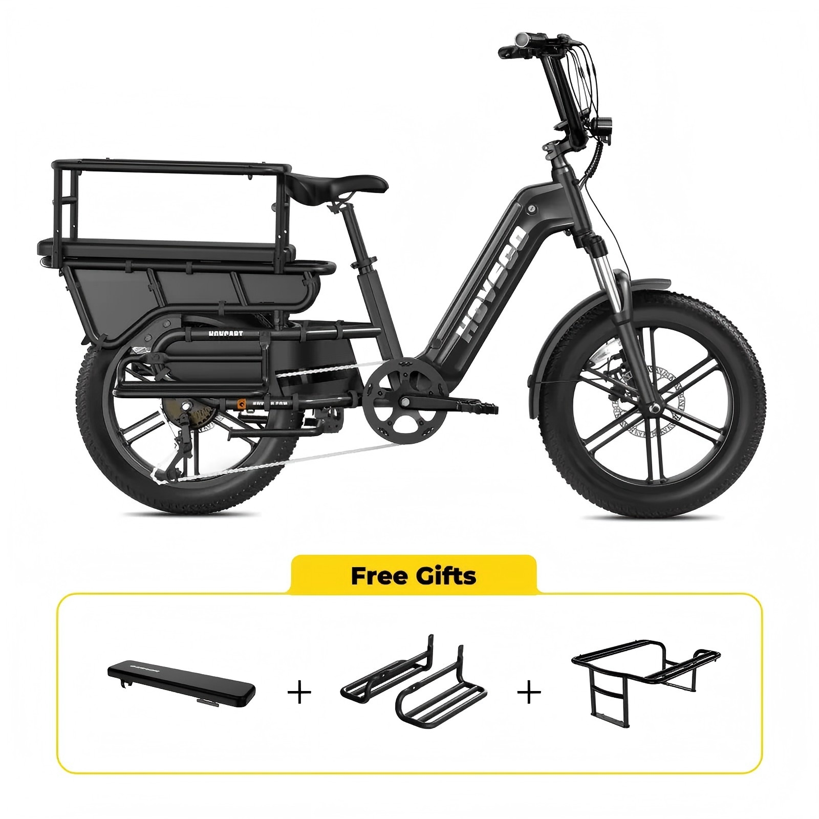 Vélo cargo électrique gris