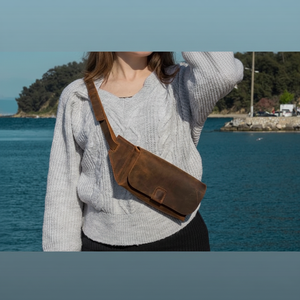 Ceinture de taille de Style Vintage pour femmes sac banane en cuir véritable poitrine sac banane avec LCB-0080 à main gland Portable - Product Image 1