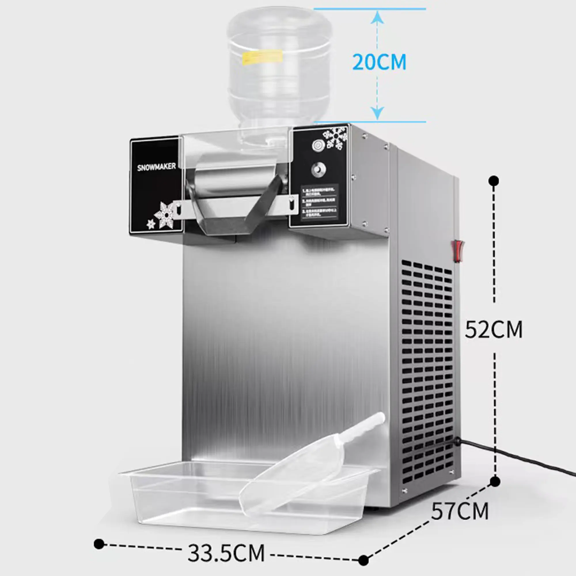 Machine à glace de neige commerciale de Offre Spéciale 180kg/jour pour l'usine d'utilisation de magasin de thé de restaurant directement l'état neuf avec le stockage de glace de 60kg
