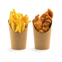 Boîte de pépites de poulet cylindrique emballage de chips de pomme de terre en papier de noix de coco boîte de frites brune à emporter