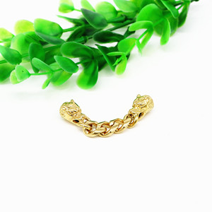 Bracelet en forme de tête de loup plaqué or yunnique, pour la fabrication de bijoux DIY, en acier inoxydable, forme irrégulière - Product Image 3